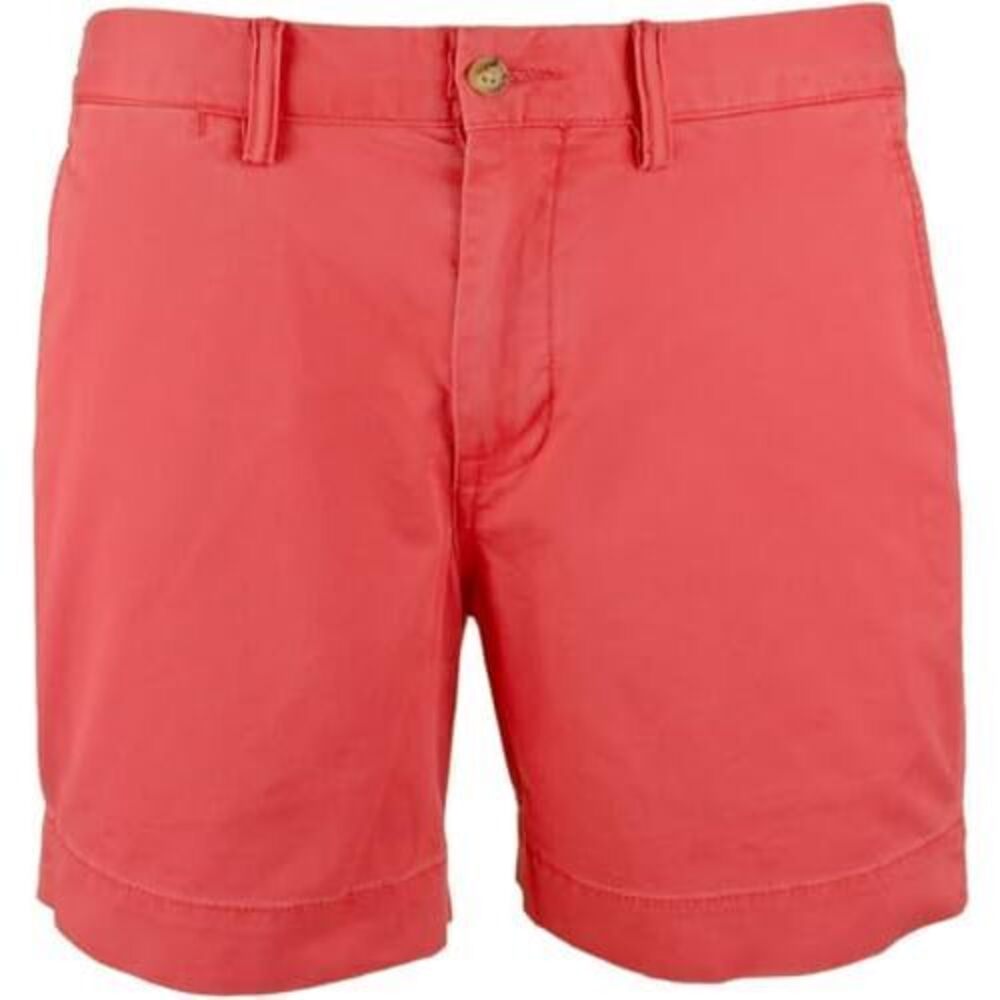 NWT Men's Stretch Straight Fit 6 Inch Flat Front Chino Shorts Red 42$ 98.5